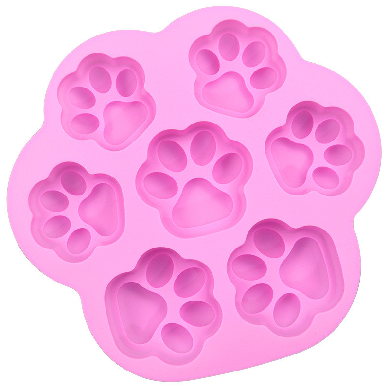 7 Khoang Mèo Paw Khuôn Silicon Kẹo Khuôn Socola DIY Món Tráng Miệng Khuôn Làm Bánh Nhà Bánh Quy Trang Trí Bánh Khuôn Khay Đá Pudding Khuôn
