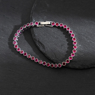 Châu Âu Mỹ ins Phong Cách Mới Hàng Tròn Kim Cương Đỏ Corundum Spinel Zircon Vòng Tay Nữ