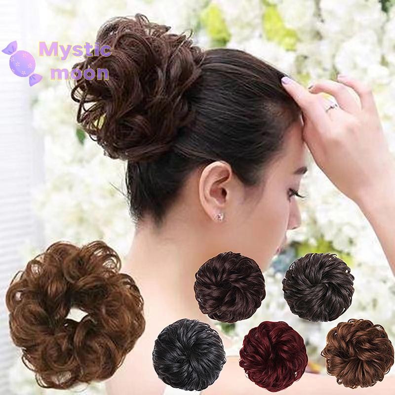 [Huyền bí] Tóc tổng hợp Bun Tóc giả đuôi ngựa Nối dài tóc Scrunchie Sóng đàn hồi xoăn [Mới]