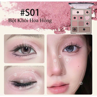[VEECCI] Bảng Phấn Mắt Vecci 10 ô Mini Bảng Phấn Mắt Hồng Nhũ Lâu Dài Trang Năng Mịn Dễ Tán Cosmetic