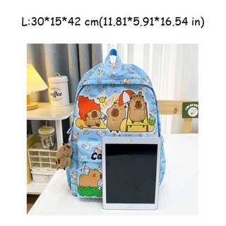 [CRUSH] Ba lô Capybara, Túi đi học sinh siêu nhẹ thoáng khí, Túi sách sức chứa lớn bằng Nylon hoạt hình