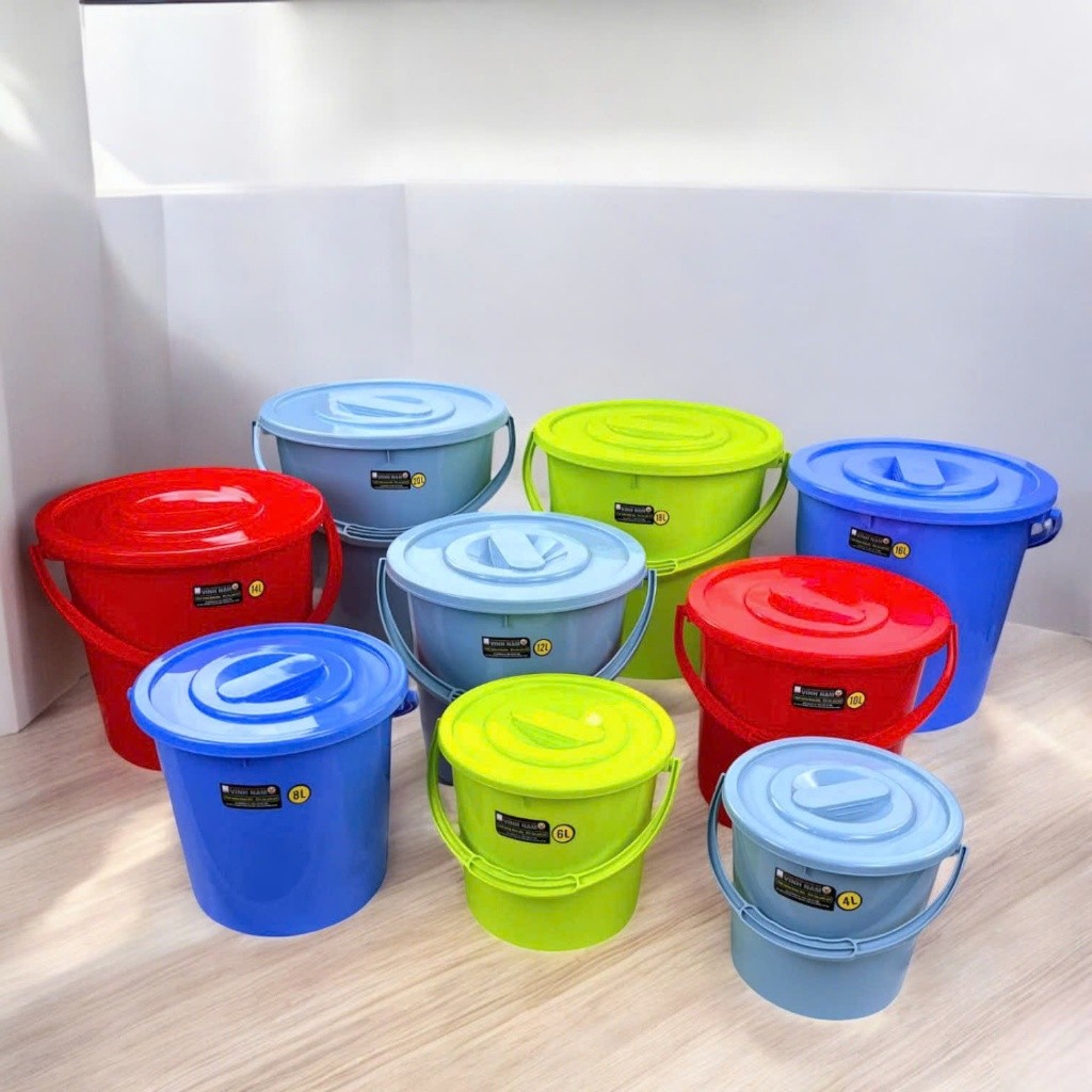 Xô Nhựa Có Nắp Ko Nắp 4 Lít Đến 20 Lít Vinh Nam Plastic Xô Nhựa Có Quai Xách Xô Nước Mã 365 - 373