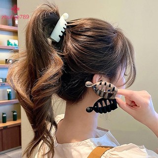 < zhuliye789 > Kẹp Đuôi Ngựa Cao Mờ Màu Chuối Kẹp Nữ Phụ Kiện Kiểu Tóc Thời Trang Đuôi Ngựa Barrettes Vuốt Tóc Kẹp Tóc