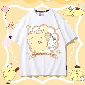 2025 Pompompurin Graphic Tee Nữ Phong Cách Nhật Bản Loose Fit Mùa Hè Áo Thường Ngày