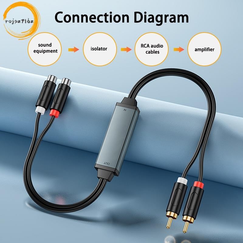 AV100C cho RCA Bộ cách ly âm thanh Bộ lọc tiếng ồn mặt đất chung 3,5mm Bộ khử tiếng ồn chống nhiễu Âm thanh ô tô Âm thanh nổi tại nhà