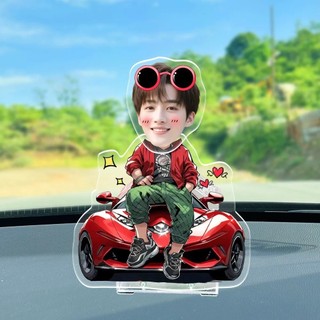 Mô hình standee lắc đầu chibi ghép mặt theo yêu cầu đáng yêu chạy pin làm quà tặng, trang trí bàn học, ô tô