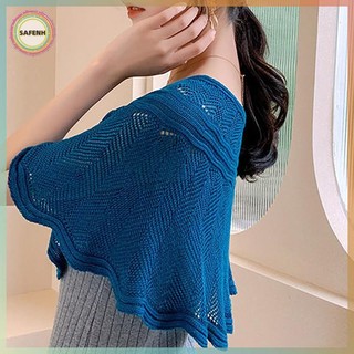 SAFENH Khăn choàng dệt kim rỗng, áo choàng smock chống nắng dành cho nữ, phù hợp mùa hè thanh lịch