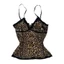 Pealike Phong Cách In Hình Động Vật Không Tay Bustier Nữ Áo Sơ Mi Crop Tank Ngắn