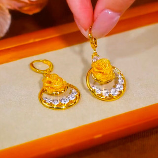 Bông tai lưới hoa hồng thanh lịch cổ điển, thiết kế nữ, phong cách sang trọng mới