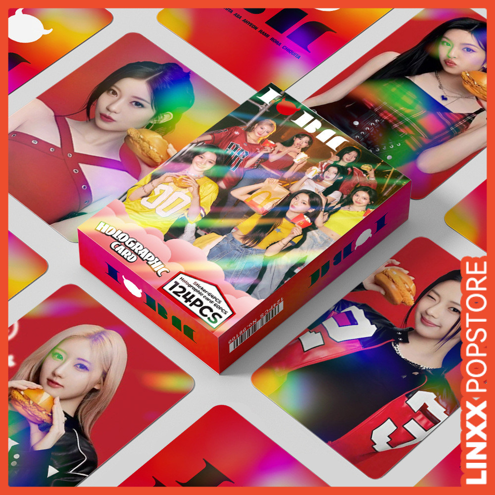 LINXX 124 Chiếc BabyMonster Lomo Laser Mini Thẻ Bộ Sưu Tập HD Hình Ảnh Quạt Kpop Sưu Tập Hàng Hóa Bộ Quà Tặng