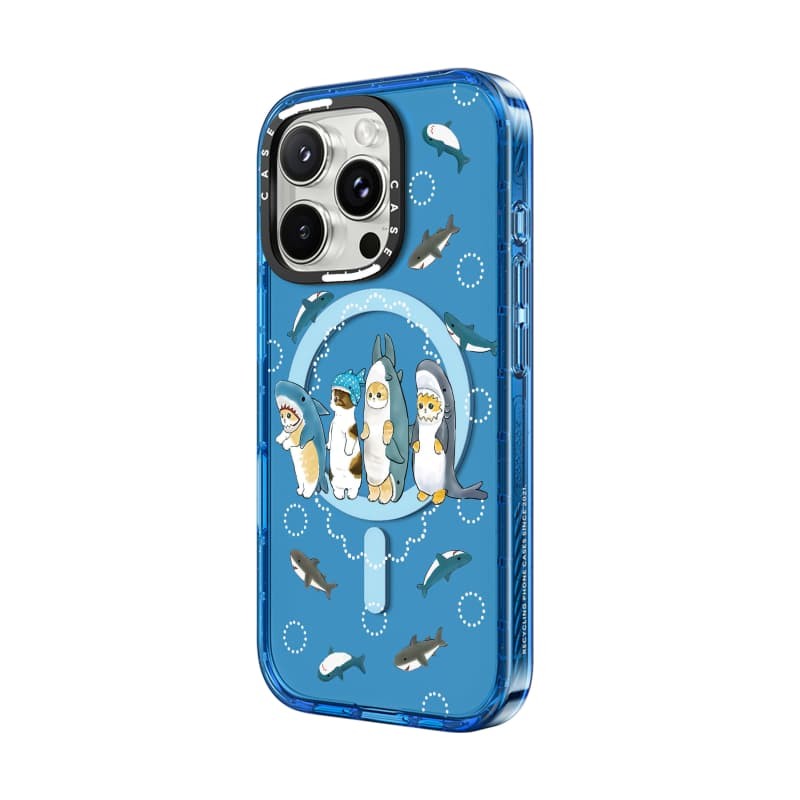 CASECASE X Mèo xếp hàng Ốp lưng bầu trời Màu xanh trong suốt Cứng hút từ tính Tác động cho Apple IPhone 12 13 14 15 16 Pro Max Plus Có hộp