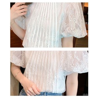 Áo đèn lồng tay ren phong cách flattering cho phụ nữ, thời trang mùa hè 2025