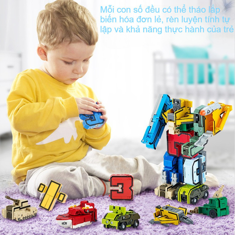 Đồ chơi Robot số biến hình,đồ chơi lắp ráp lắp ghép robot sáng tạo nhiều hình cho bé
