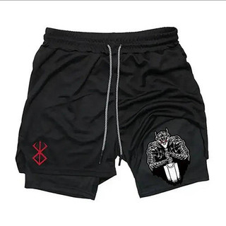 Best Seller in Europe and America Anime Print Trendy Sports Shorts Breathable and Loose Fitness Double-Layer Casual Shorts RHnG