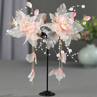 Chính Hãng Hanfu Mũ Đội Đầu Nữ Phụ Kiện Trẻ Em Phong Cách Mới Bé Gái Bước Hình Hồng Kẹp Tóc Hoa Bướm Kẹp Tóc Cổ Phụ Kiện Tóc 25.1.1 RKCK