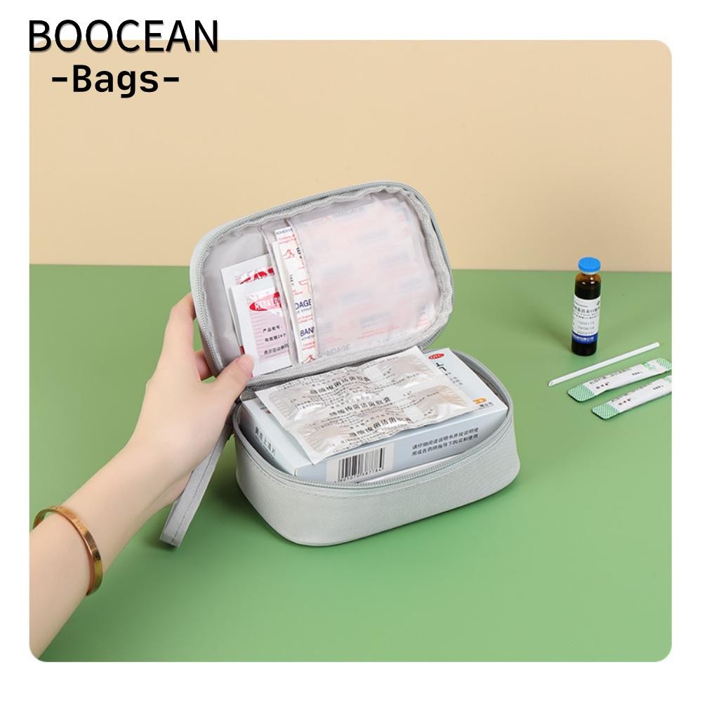 Túi đựng thuốc BOOCEAN, Bộ sơ cứu hồng / xanh / xám dung tích lớn, Thuốc xếp lớp Bộ dụng cụ khẩn cấp y tế gia đình
