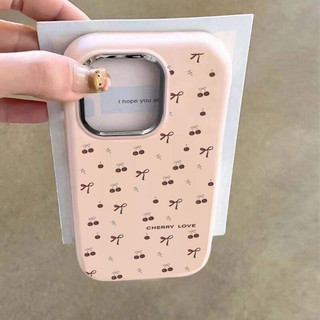 Ốp Điện Thoại Cut Bow Cherry Love Cho OPPO F9 F11 Pro A3S A5S A53 A5 A9 2020 A52 A72 A92 A38 A18 A15 A15S A54 A58 A57 A77 Reno 5Z 6Z 7Z 8Z Vỏ Mạ Ống Kính Kim Loại Mềm