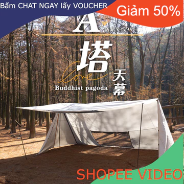 (Ship2tuan) Glamping Lều cắm trại cao cấp Chống mưa và chống nắng Tháp A Sky Screen Lều cắm trại ngoài trời lớn cắm trại