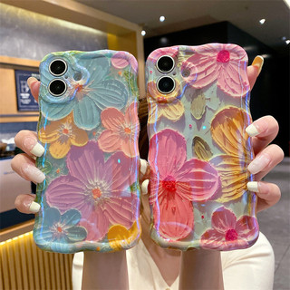 Hoa Màu Xanh Hồng Cho iphone17 16promax 15promax 14 / 13 / 15 / 16 17pro iphone13 Vỏ TPU iphone mới chống bụi