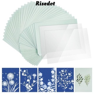 RISEDUT 24 Chiếc Cyanotype, Giấy In Mặt Trời, Tranh Bạc Sáng Tạo, Giấy In Sợi Tự Nhiên Cho Trẻ Em / Người Lớn