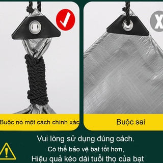 Bạt Che Nắng Che Mưa Loại Dày Trắng Chống Thấm Nước, Pe Phủ 2 Lớp Kháng UV, Đóng Khoen Sẵn