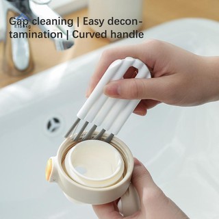 ELBBKG Crevice Bàn chải nắp cốc đa chức năng Dụng cụ làm sạch tiện dụng để làm sạch gia đình Bàn chải làm sạch tay cầm cong mới