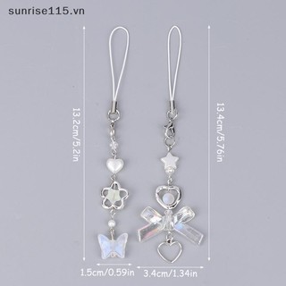 SSVN Y2K Dây đeo điện thoại di động Vòng cổ điện thoại trong suốt Nơ ngọt Dây buộc điện thoại di động cho bé gái Móc khóa chống thất lạc.
