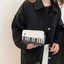 SA Eye Catching Piano Note Túi đeo vai PU Satchel dành cho người đam mê âm nhạc hiện đại