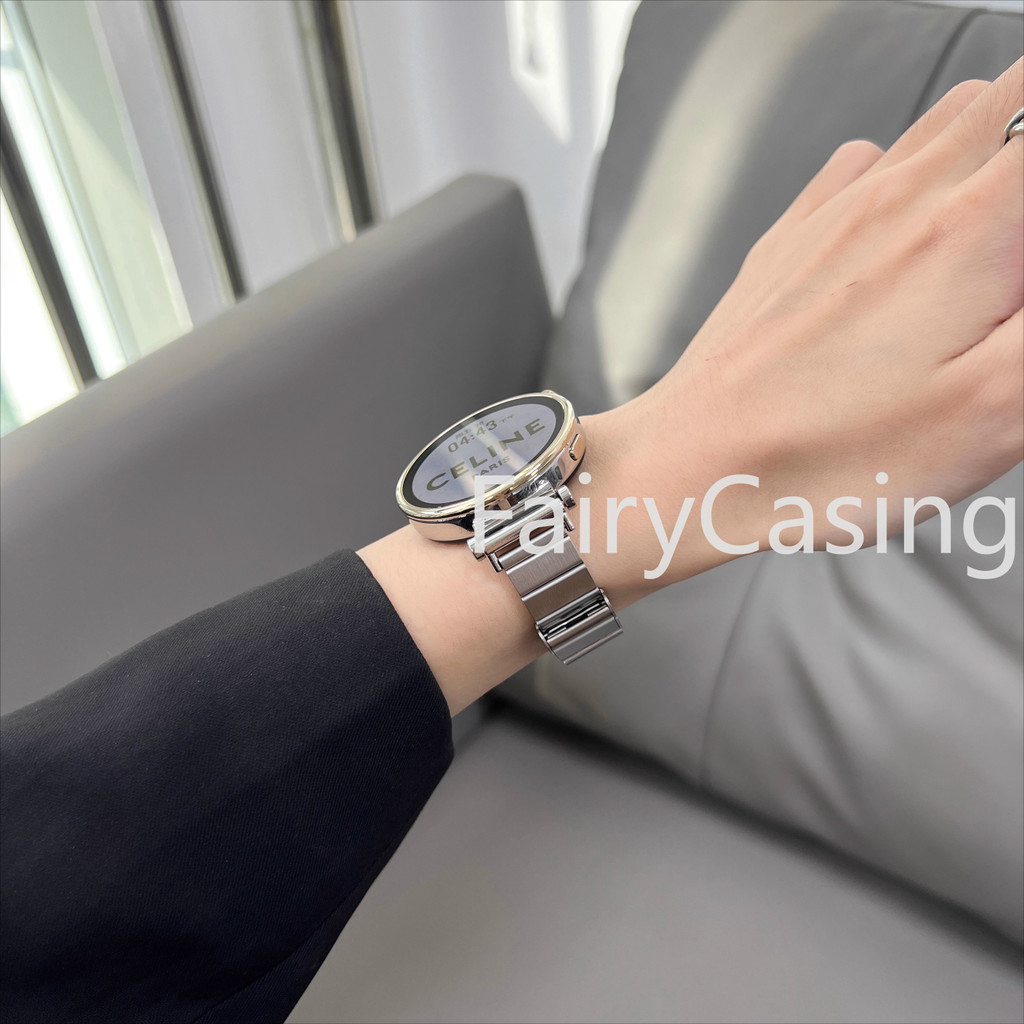 Dây đeo bằng thép không gỉ 20mm 22mm 18mm cho Samsung Galaxy Watch 7 FE 6 3 4 5 Pro 40mm 44mm Dây đeo kim loại kiểu phần tre