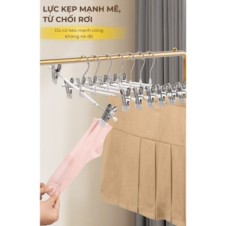 Kẹp quần quần áo BUNA 2 đầu kẹp thép BUNA không gỉ phủ nhựa PVC, móc đồ đa chức năng