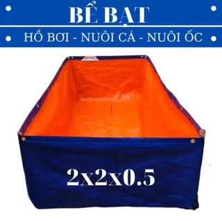 Bể bạt nuôi cá ,tôm,ốc hàng dầy loại 1 _ may viền , đóng khoen sẵn, chống thấm nước, màu xanh cam. Size nhỏ