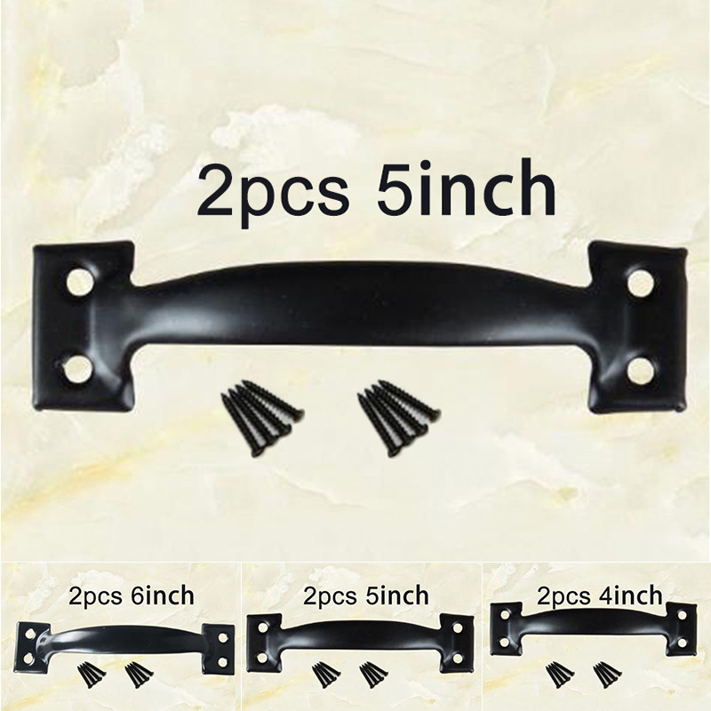 2 Chiếc Tay Nắm Cửa + 8 Chiếc Ốc Vít Barn Tay Nắm Cửa Cổng Tay Cầm Kéo Cho Trượt Cửa Barn Cổng Nhà Để Xe Sheds Đen
