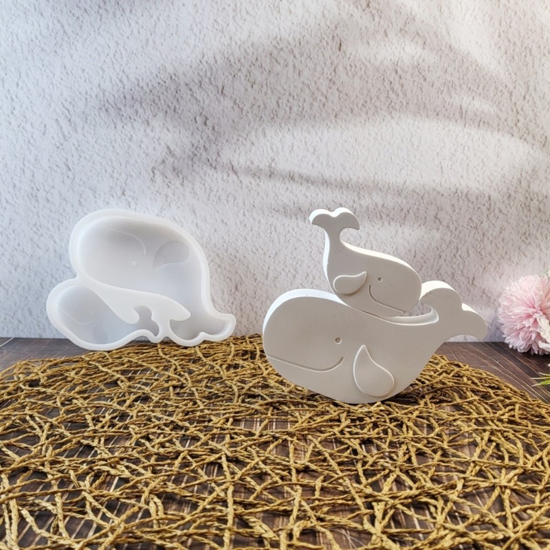 PPY Cá Voi Tượng Khuôn Silicon Cho Xà Phòng Handmade Trang Trí Nhà Cửa Nhựa Dính Khuôn Socola Fondant Khuôn
