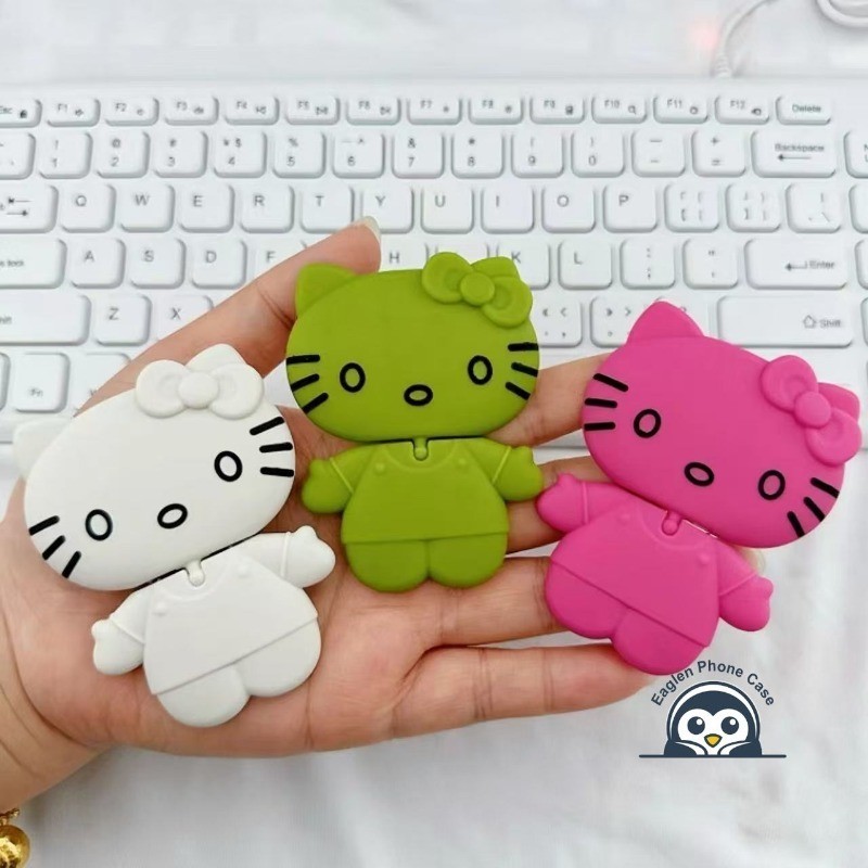 Nhiều Màu Mờ Vỏ Nhựa Dán Loại Màu Trơn Gương Mèo Kitty Giá Đỡ Điện Thoại Có Thể Được Sử Dụng Để Chạm Vào Trang Điểm Và Đồng Hồ Phim Truyền Hình