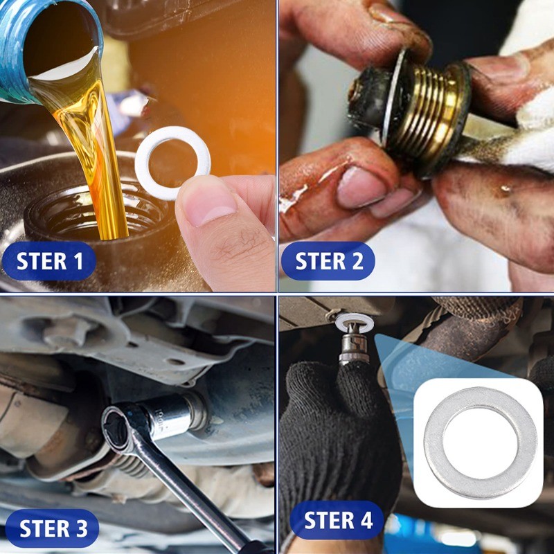 20 / 50 / 100 Miếng đệm phích cắm thoát dầu có thể thay thế - Con dấu động cơ 14MM thực tế - Phụ kiện bảo trì ô tô đa năng