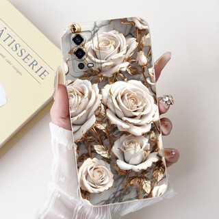 Dành Cho Oppo A55 4G CPH2325 Vỏ Hoa Thời Trang Mới Vỏ Bảo Vệ Ống Kính Silicon Mềm Cho OPPO A55 4G A 55 Túi Điện Thoại
