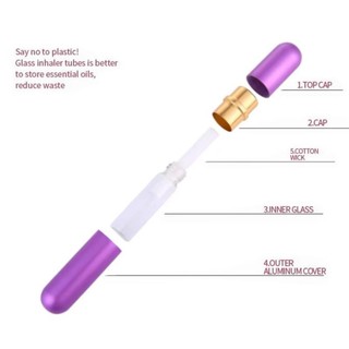 Ống hít mũi nhôm GOODH, Ống hít hương liệu 5ml màu, Ống rỗng thay thế du lịch cho tinh dầu