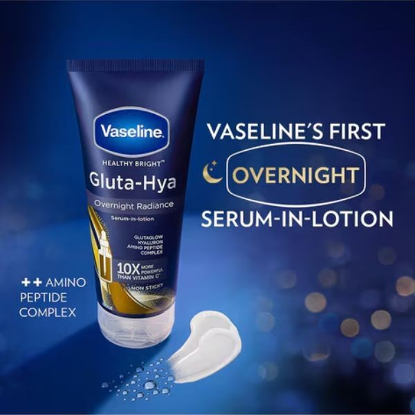 Sữa Dưỡng Thể Vaseline 10X Gluta-Hya Serum Burst Lotion Trắng Da Ban Đêm