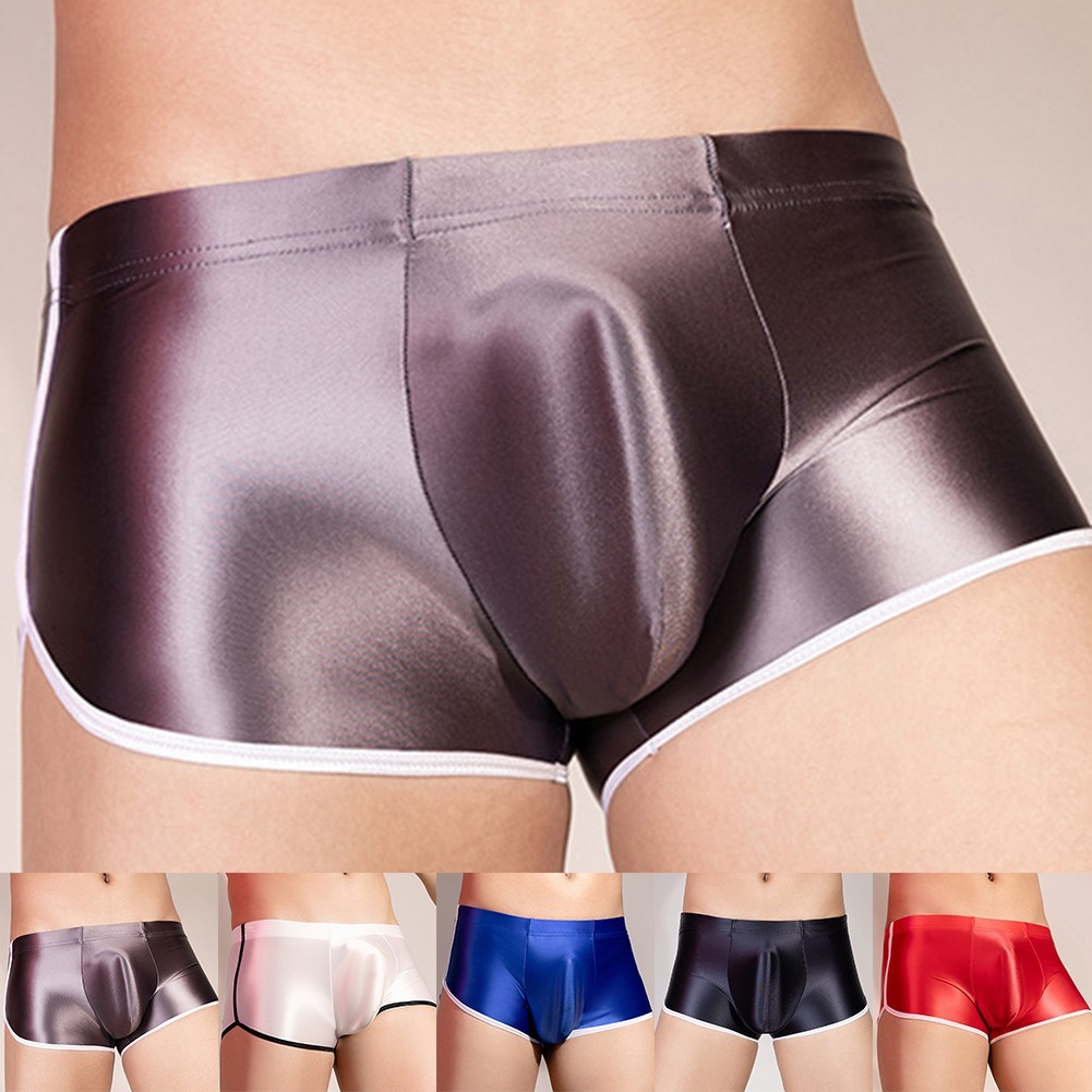 ⭐Giggle⭐Quần Lót Nam Sáng Bóng An Toàn Quần Short Co Giãn Quần Lót Boxer Mịn