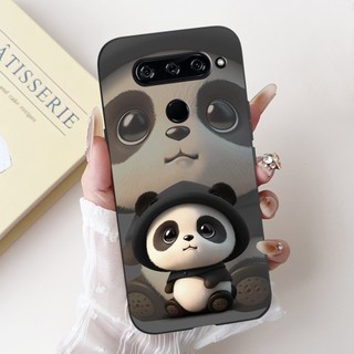 Vỏ Cho LG V40 ThinQ Vỏ Chống Sốc Sáng Tạo Gấu Trúc Thỏ Hoạt Hình Silicon Mềm Mờ Vỏ Điện Thoại LGV40 ThinQ