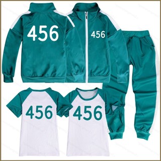 Pg Squid Game 456 áo khoác quần Áo thun vải cosplay cho trẻ em đồ thể thao