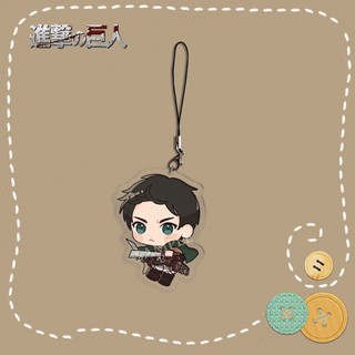 Dây đeo điện thoại di động phiên bản Q Attack on Titan dễ thương Eren Mikasa Armin Captain Hanji