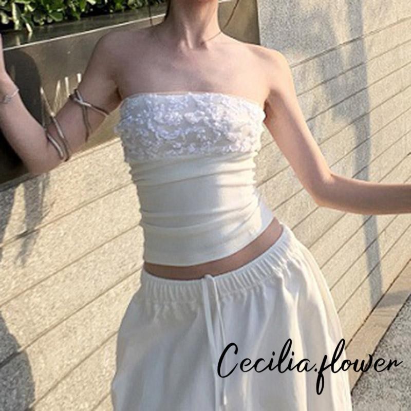 Áo ống nữ summer slim fit bandeau, thiết kế không lưng cổ thuyền, áo dạ hội dự tiệc