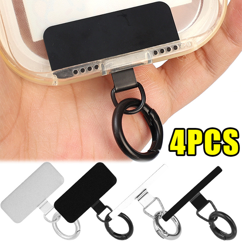 Miếng dán kết nối dây buộc điện thoại bằng kim loại - Tab thép không gỉ có thể tháo rời - Phụ kiện điện thoại di động thực tế