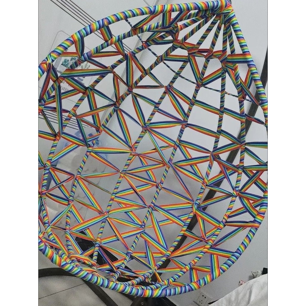 Cùng Phong Cách Trẻ Em Leo Núi Khung Dây Bện Dây Nhiều Màu Sắc Cầu Vồng Webbing Giỏ Treo Dây Bện Tự Làm Huy Chương Đai VRLS