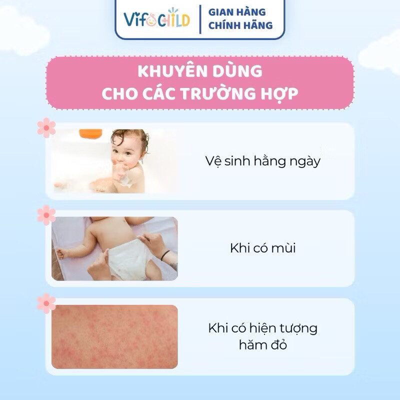 Gel vệ sinh bé Gái VIFOCHILD 150ml Dùng cho trẻ từ sơ sinh Chăm sóc dịu nhẹ vùng nhạy cảm Baby 3