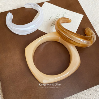 DREJEW Vòng tay mở hình học nhòe Acrylic nhẹ nhàng sang trọng và dễ kết hợp với vòng tay cổ điển phụ kiện cầm tay thời trang