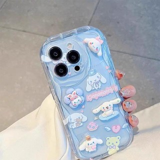 Cinnamoroll Melody Dolls 3D Ốp Lưng Tương Thích Cho iPhone 16 15 13 12 Pro 14 15 11 12 Pro Max 13 12 Mini 16E 16 15 14 Plus Cô Gái Dây Xích Vỏ Điện Thoại