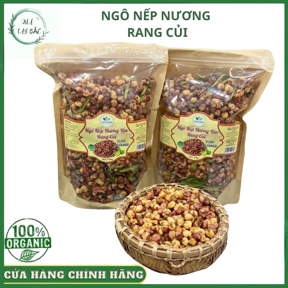 Ngô nếp nương tím rang củi Điện Biên vị bò lá chanh, vị sóc mắm, vị cay ...