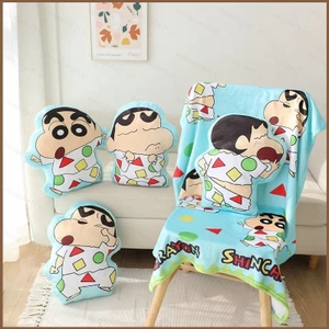 Siy7 Crayon Shin-chan Anime Gối Chăn 2 Trong 1 Mềm Đệm Sang Trọng Búp Bê Đồ Chơi Ngủ Gối Văn Phòng Sinh Viên Kid Trang Trí Nhà